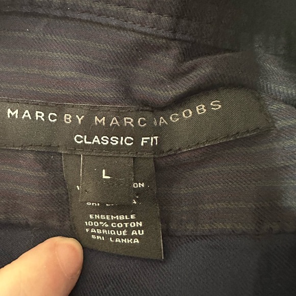 marc by marc jacobs classic fit button down shirt Navy Size Large - Picture 3 of 5